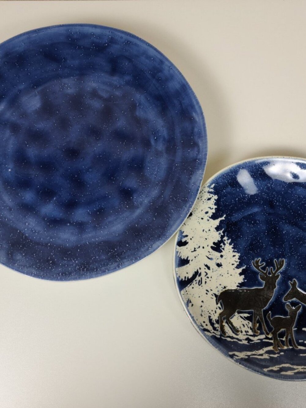 Set/4 Spectrum Designz Robert Stanley Mountain Home 10.78" & 8.46" Blue Plates